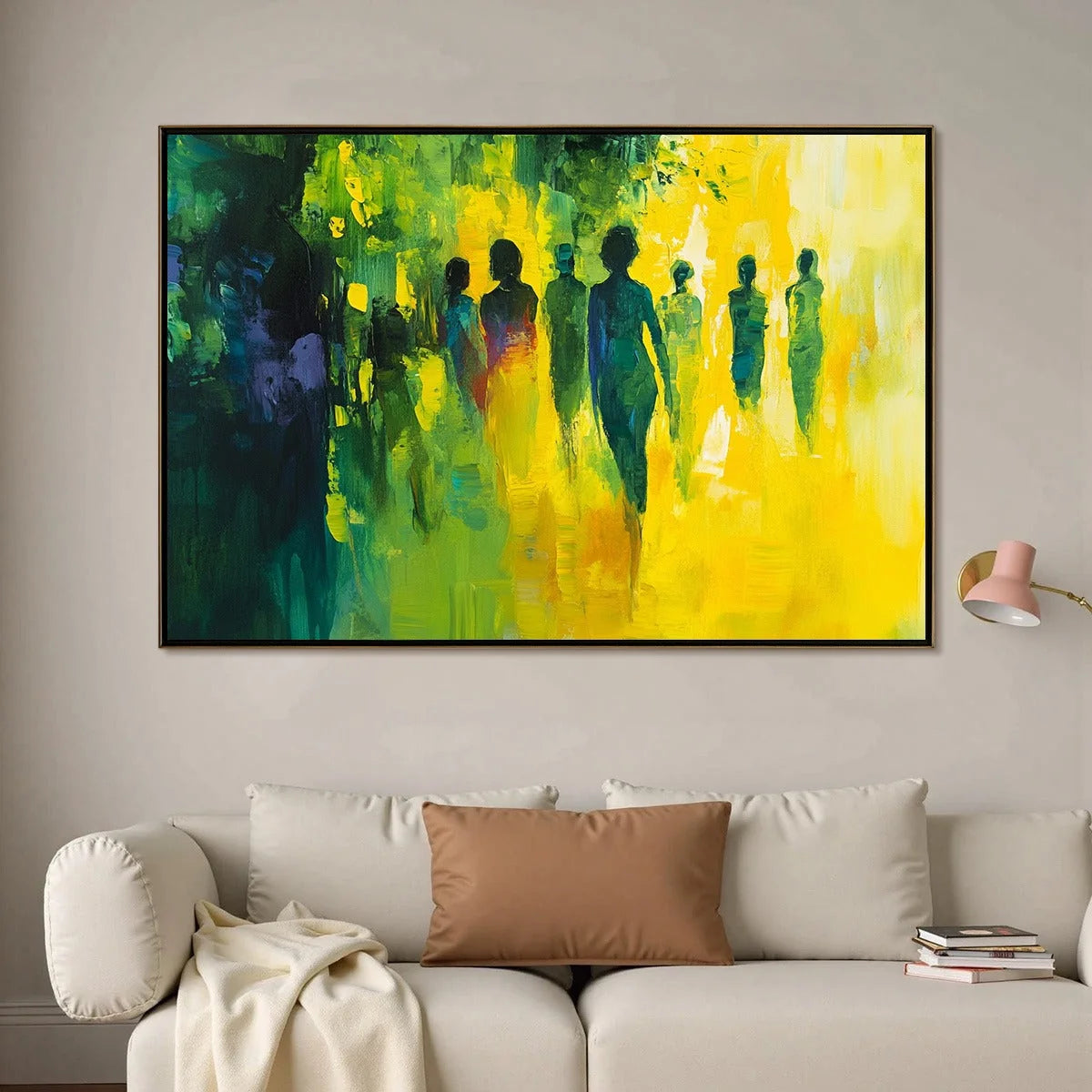 SUNLIT PASSAGE: Vibrant Abstract Figurative Oil Painting | Figurative closeup, raised brushwork detail