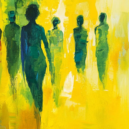 SUNLIT PASSAGE: Vibrant Abstract Figurative Oil Painting | rolled canvas, ready for custom framing