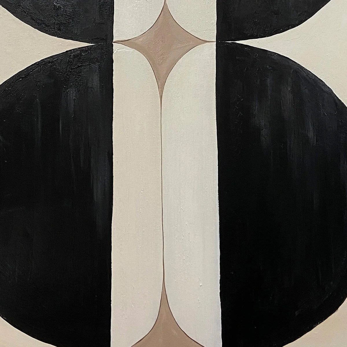 SYMMETRY: Minimalist Geometric Abstract Oil Painting | rectangular format, hand-painted canvas edge
