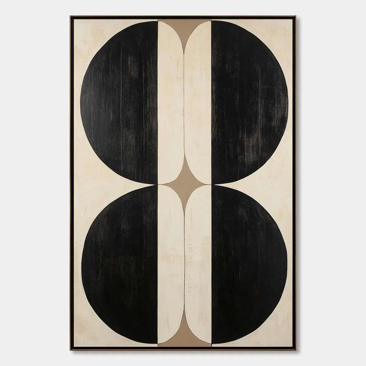 SYMMETRY: Minimalist Geometric Abstract Oil Painting | hanging in living room, Minimalist wall art