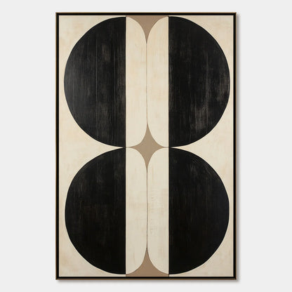 SYMMETRY: Minimalist Geometric Abstract Oil Painting | hanging in living room, Minimalist wall art
