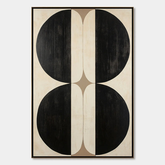 SYMMETRY: Minimalist Geometric Abstract Oil Painting | hanging in living room, Minimalist wall art