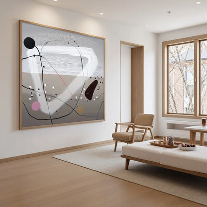 TAUPE TRIPTYCH: Minimalist Abstract Oil Painting | rectangular format, hand-painted canvas edge