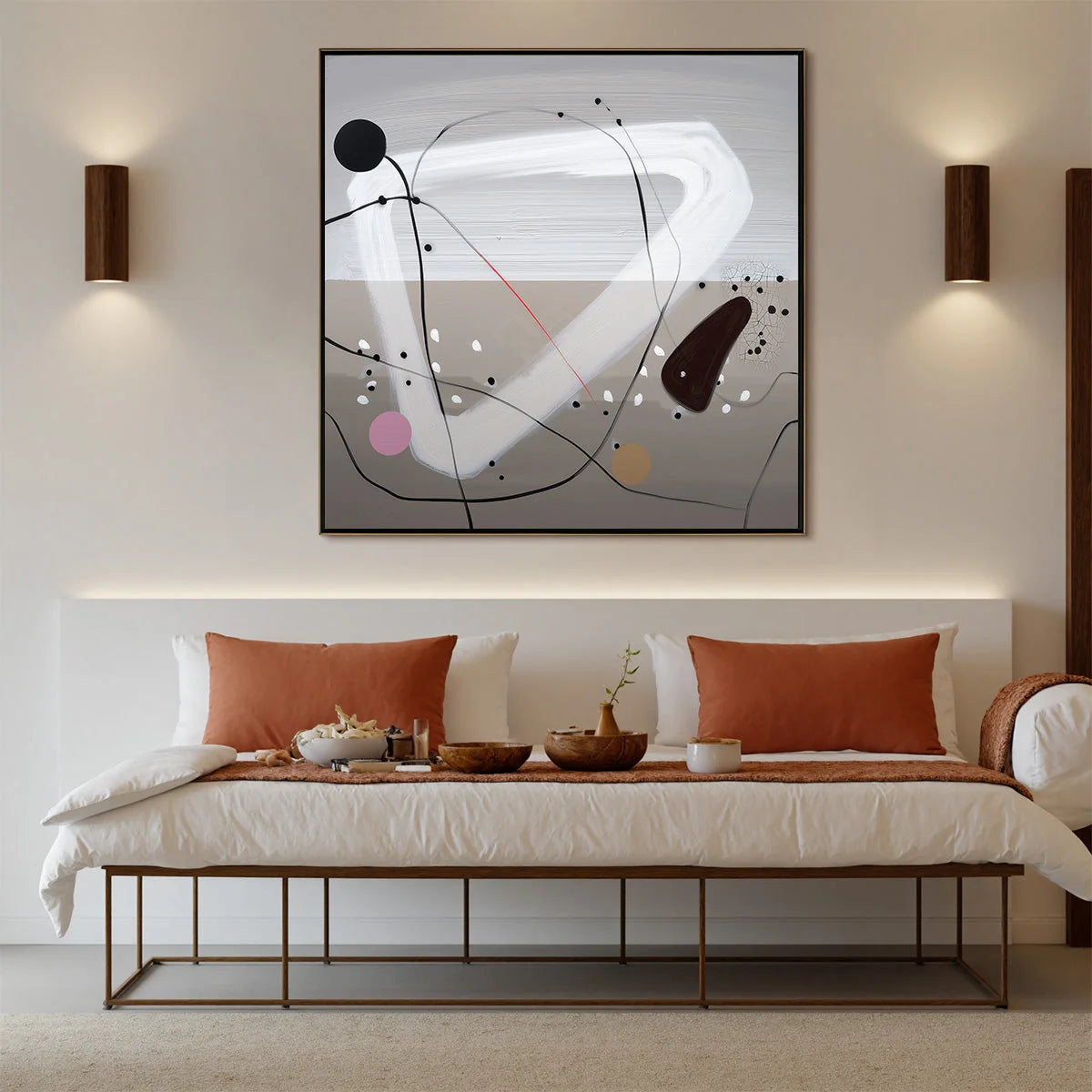 TAUPE TRIPTYCH: Minimalist Abstract Oil Painting | rolled canvas, ready for custom framing