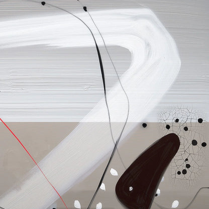 TAUPE TRIPTYCH: Minimalist Abstract Oil Painting | black frame version on white wall