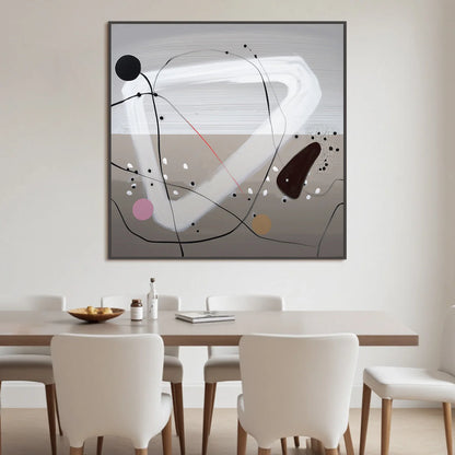 TAUPE TRIPTYCH: Minimalist Abstract Oil Painting | Minimalist mood, soft natural light studio shot