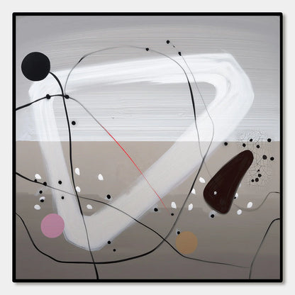TAUPE TRIPTYCH: Minimalist Abstract Oil Painting | hanging in living room, Minimalist wall art