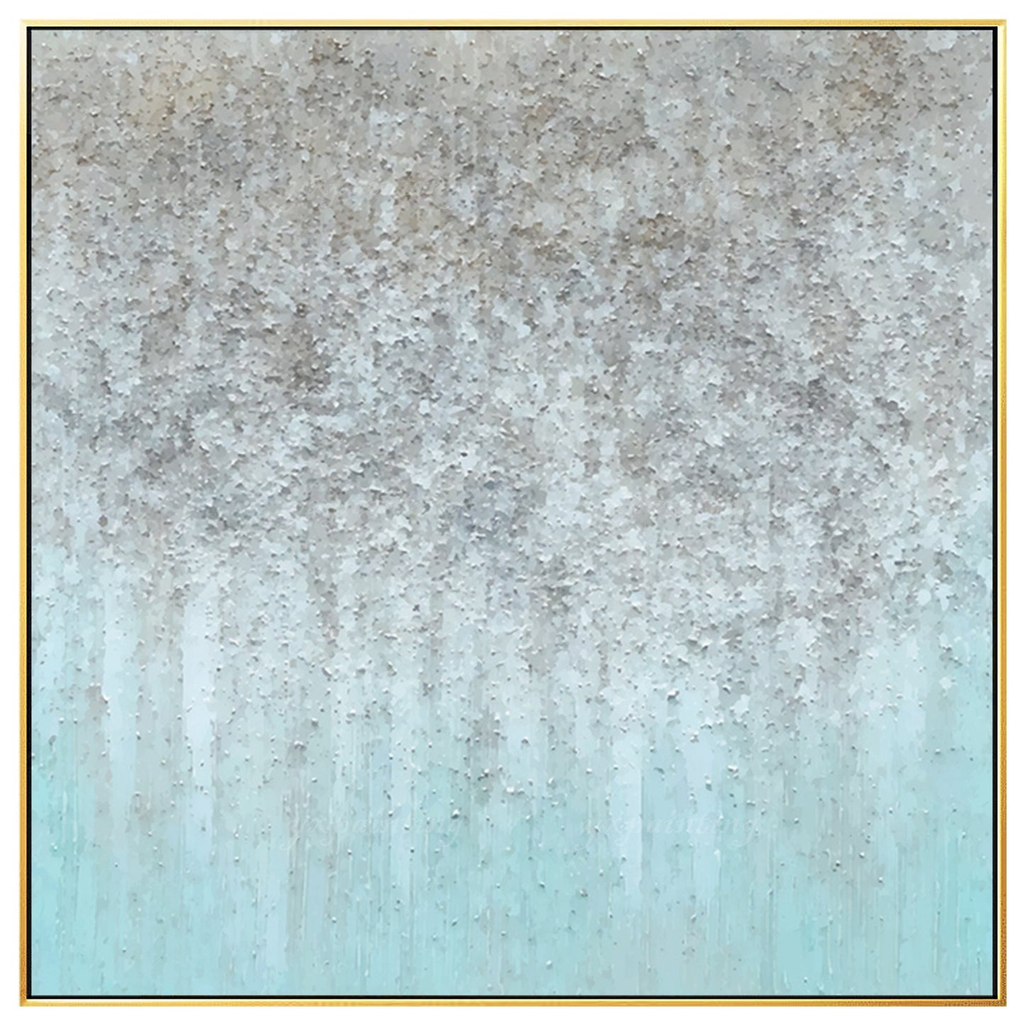 Teal Gray Stone Texture Painting: Minimalist Nordic Wall Art #6