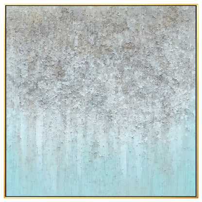 Teal Gray Stone Texture Painting: Minimalist Nordic Wall Art #6