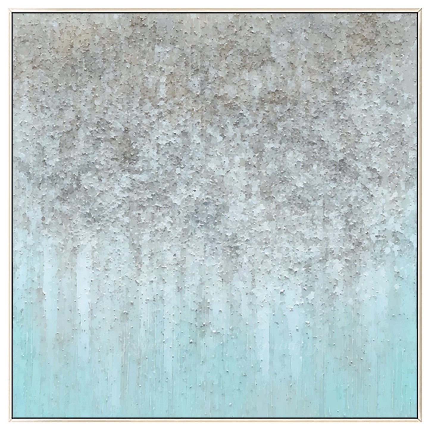 Teal Gray Stone Texture Painting: Minimalist Nordic Wall Art #7