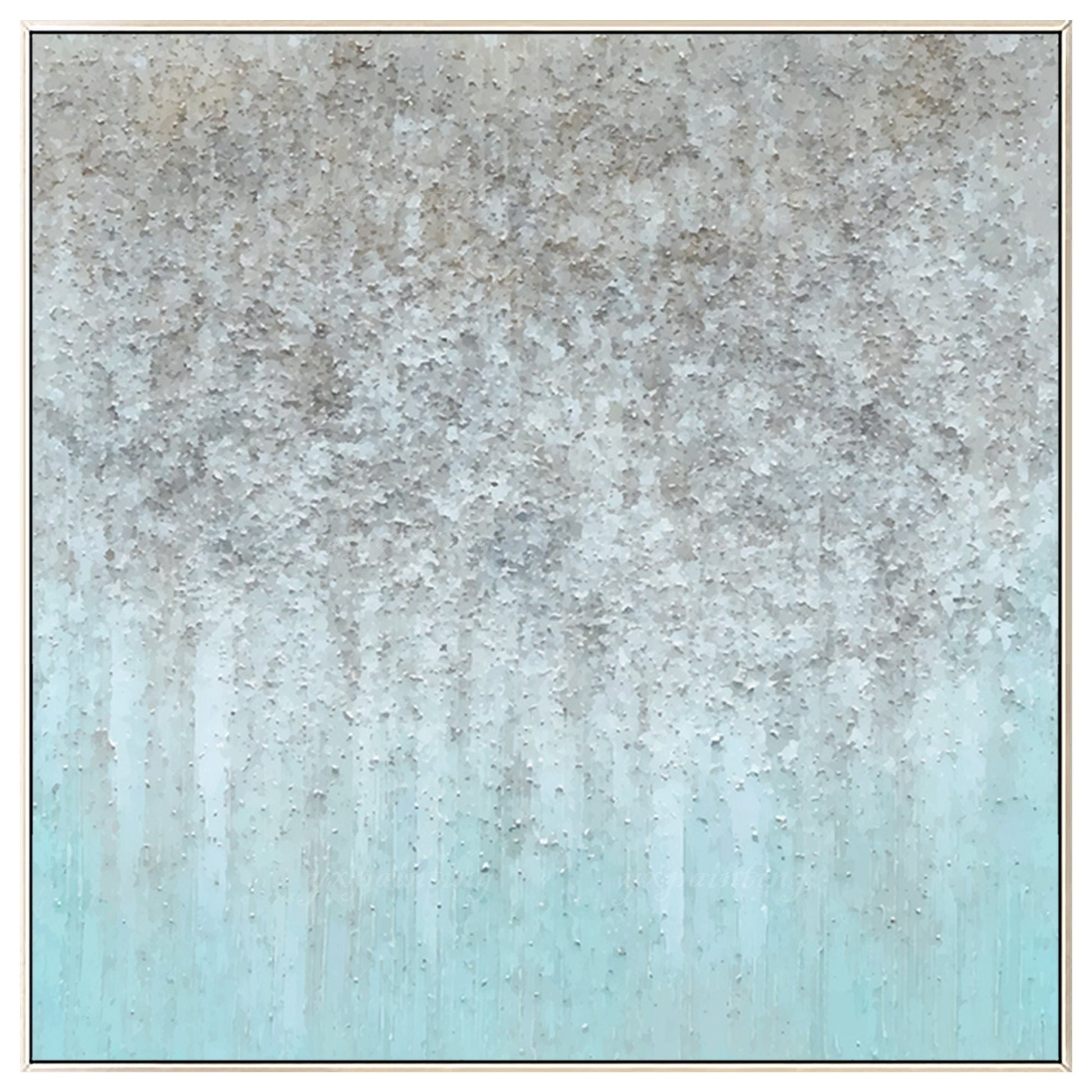 Teal Gray Stone Texture Painting: Minimalist Nordic Wall Art #7