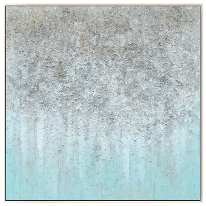 Teal Gray Stone Texture Painting: Minimalist Nordic Wall Art #7