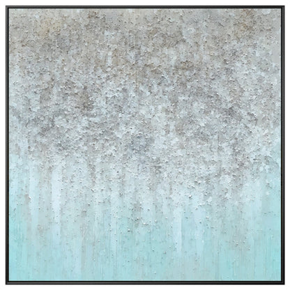 Teal Gray Stone Texture Painting: Minimalist Nordic Wall Art #8
