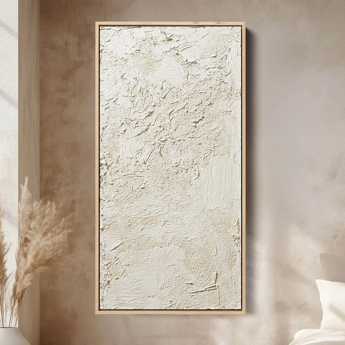 TERRA ALBA: Textured Wabi Sabi Abstract Painting | Abstract closeup, raised brushwork detail