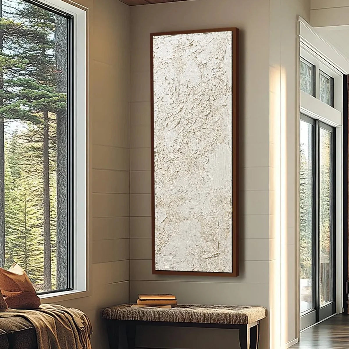 TERRA ALBA: Textured Wabi Sabi Abstract Painting | Abstract mood, soft natural light studio shot