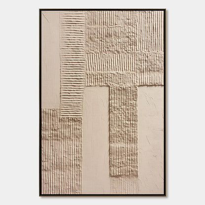 TERRA ALBA: Textured Wabi Sabi Minimalist Abstract Painting | hanging in living room, Minimalist wall art