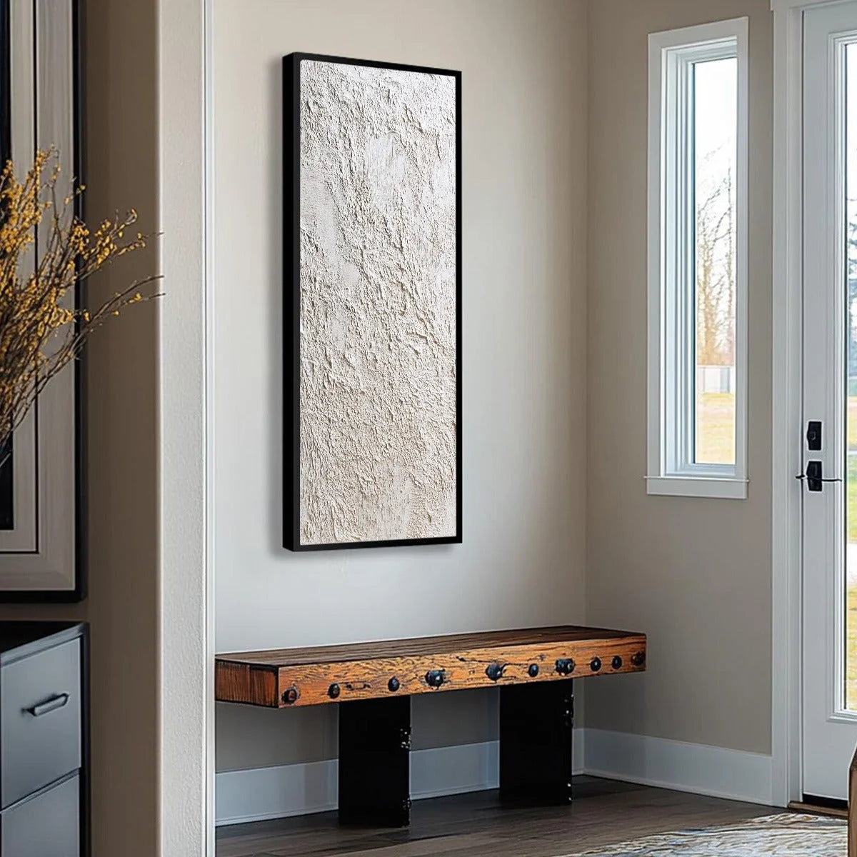 TERRA ALBA: Textured White Wabi Sabi Minimalist Painting | multi-color palette, original oil on stretched canvas art