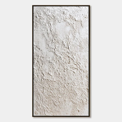 TERRA ALBA: Textured White Wabi Sabi Minimalist Painting | hanging in living room, Minimalist wall art