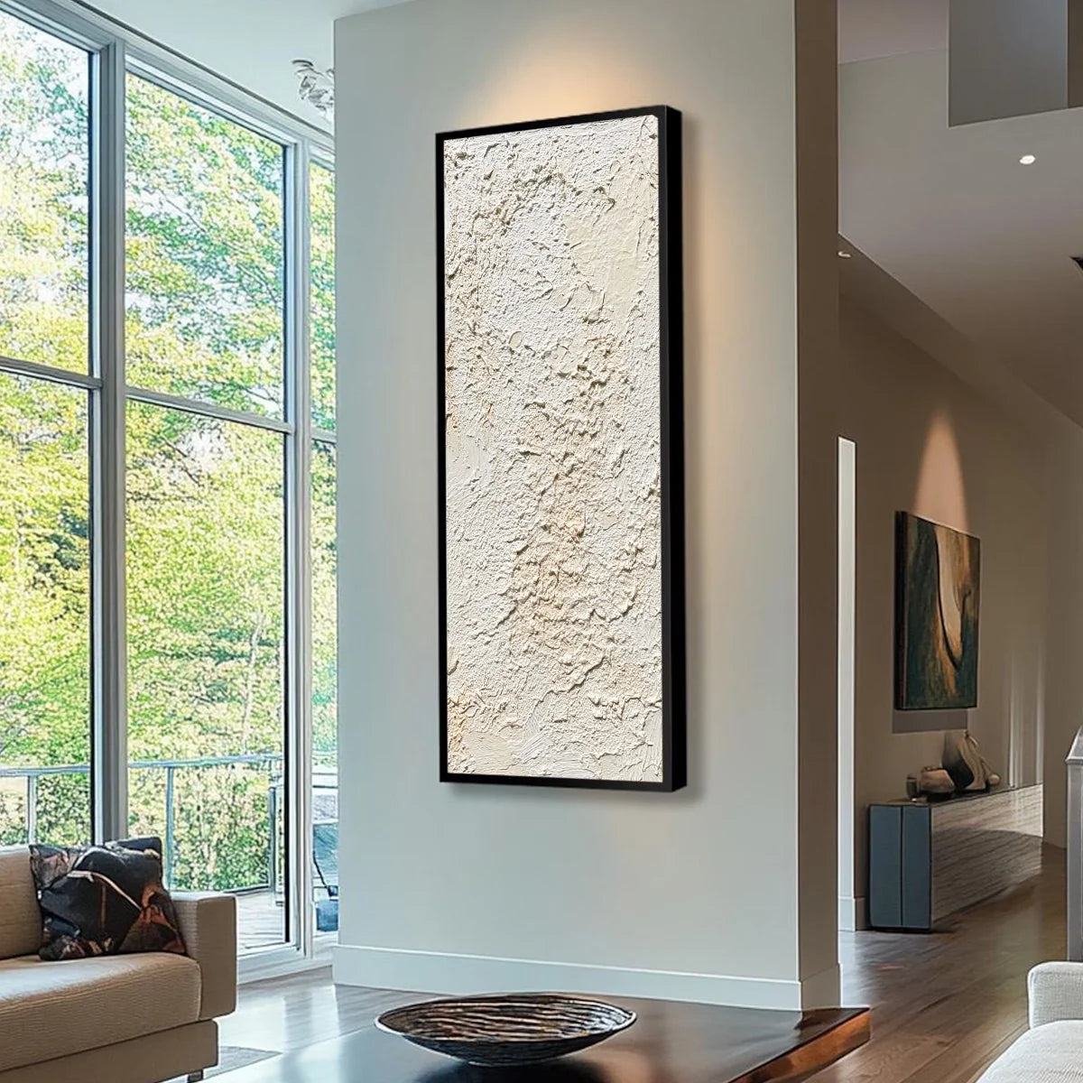 TERRA BLANCA: Heavy Texture Minimalist Wabi Sabi Painting | Minimalist mood, soft natural light studio shot
