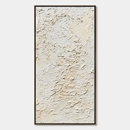 TERRA BLANCA: Heavy Texture Minimalist Wabi Sabi Painting | hanging in living room, Minimalist wall art