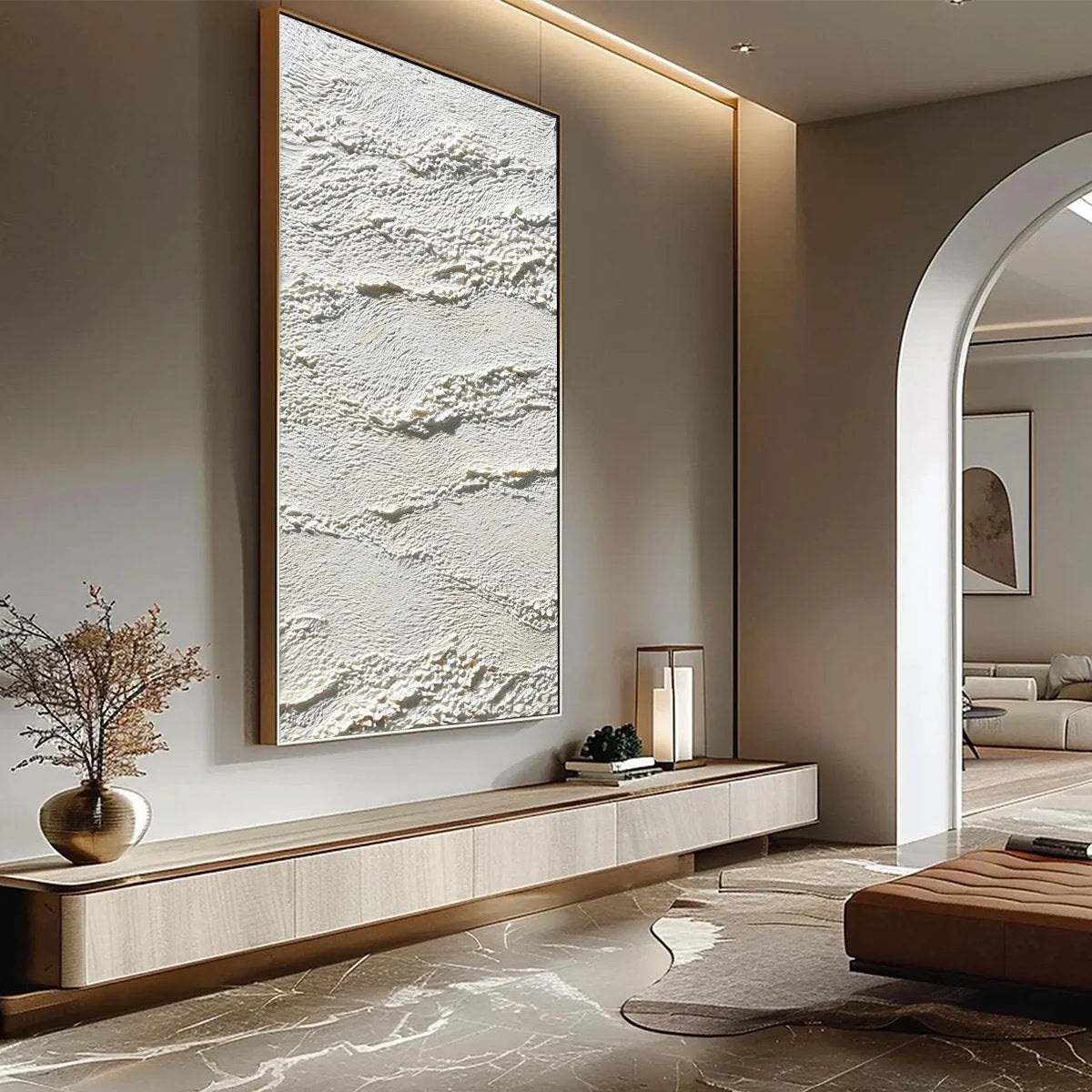 TERRA BLANCA: Minimalist Wabi Sabi Textured Abstract Painting | multi-color palette, original oil on stretched canvas art