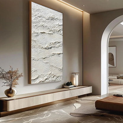 TERRA BLANCA: Minimalist Wabi Sabi Textured Abstract Painting | multi-color palette, original oil on stretched canvas art