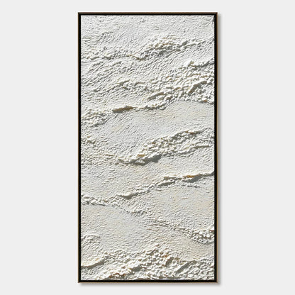 TERRA BLANCA: Minimalist Wabi Sabi Textured Abstract Painting | hanging in living room, Minimalist wall art