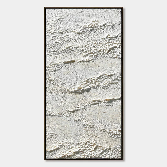 TERRA BLANCA: Minimalist Wabi Sabi Textured Abstract Painting | hanging in living room, Minimalist wall art