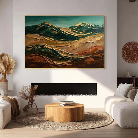 TERRA DORATA: Textured Abstract Mountain Landscape Painting