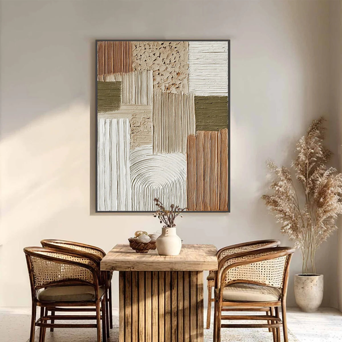 TERRA FIRMA: Heavily Textured Wabi Sabi Abstract Wall Art | Abstract closeup, raised brushwork detail