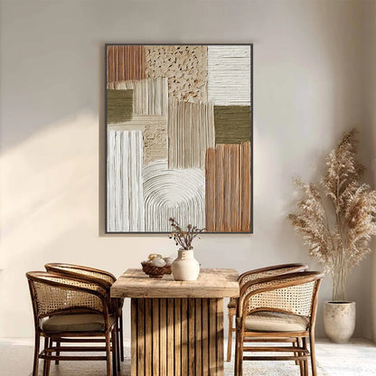 TERRA FIRMA: Heavily Textured Wabi Sabi Abstract Wall Art | Abstract closeup, raised brushwork detail