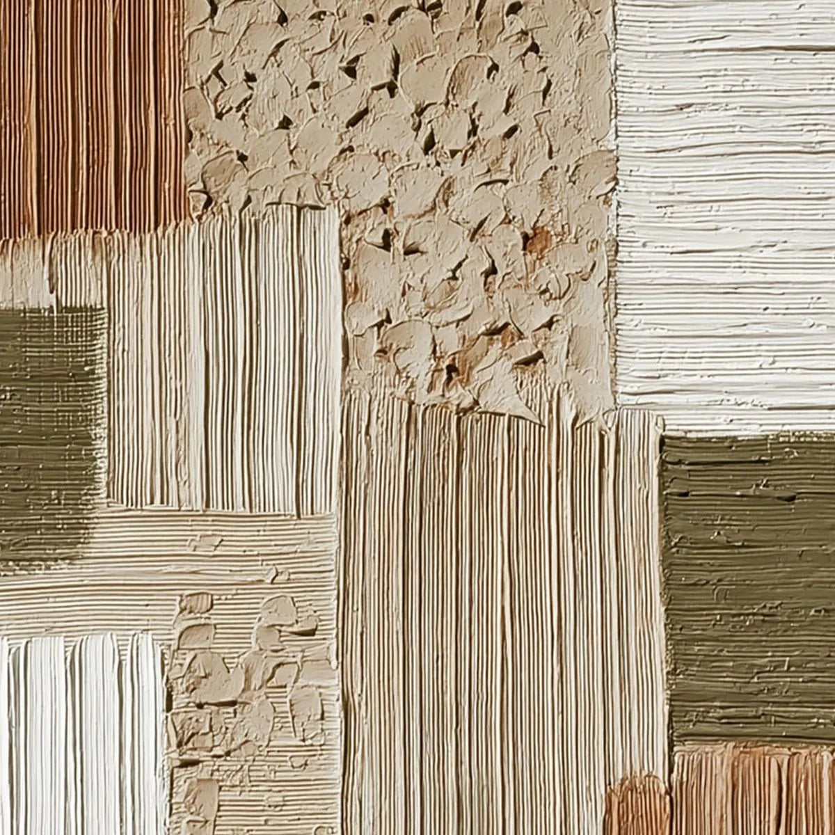 TERRA FIRMA: Heavily Textured Wabi Sabi Abstract Wall Art | rectangular format, hand-painted canvas edge