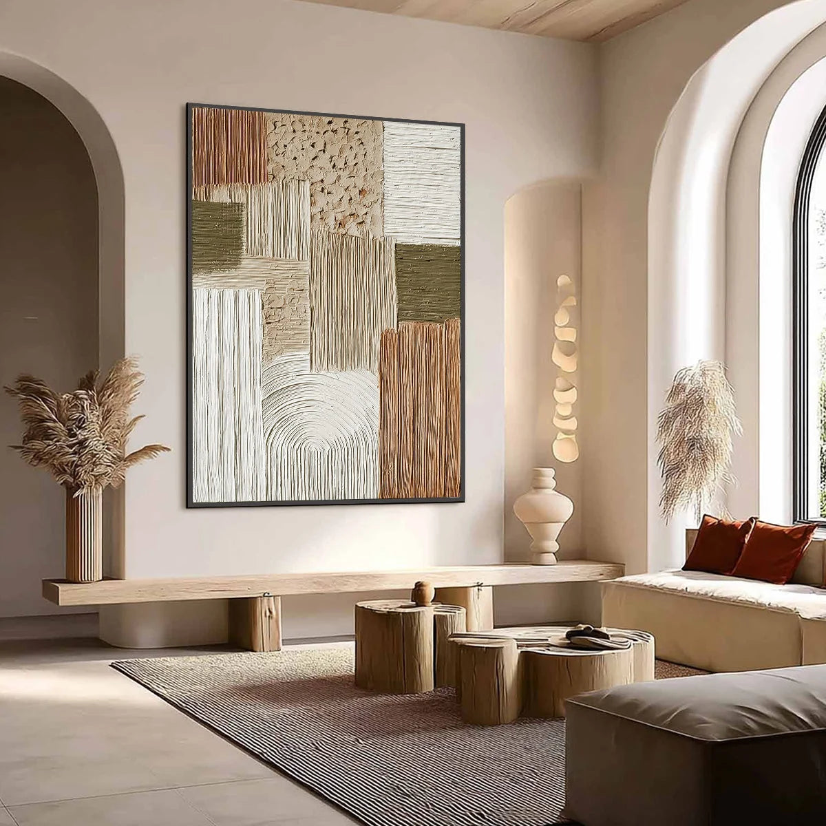 TERRA FIRMA: Heavily Textured Wabi Sabi Abstract Wall Art | Abstract mood, soft natural light studio shot