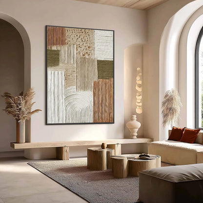 TERRA FIRMA: Heavily Textured Wabi Sabi Abstract Wall Art | Abstract mood, soft natural light studio shot