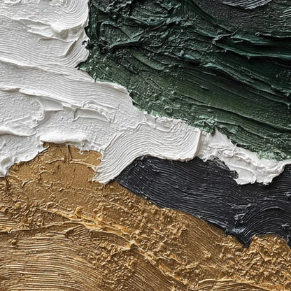 TERRA FIRMA: Heavily Textured Wabi Sabi Abstract Landscape Painting | rectangular format, hand-painted canvas edge