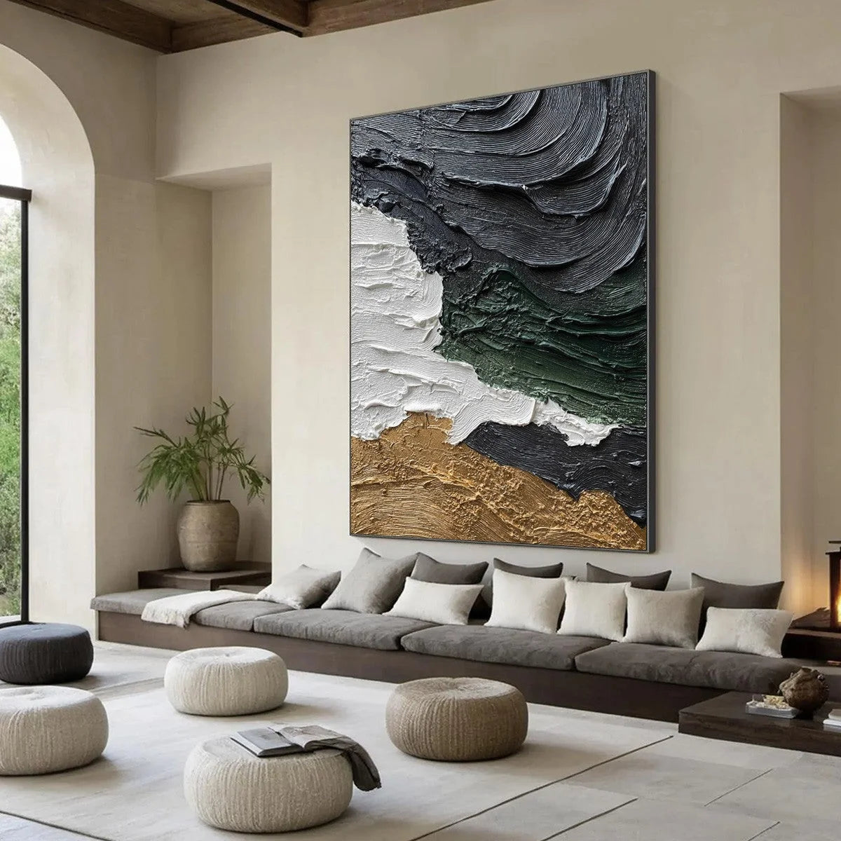 TERRA FIRMA: Heavily Textured Wabi Sabi Abstract Landscape Painting | multi-color palette, original oil on stretched canvas art