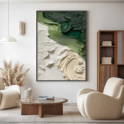 TERRA FIRMA: Heavily Textured Wabi Sabi Abstract Painting in Earth Tones | Abstract closeup, raised brushwork detail