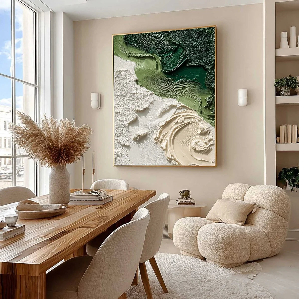 TERRA FIRMA: Heavily Textured Wabi Sabi Abstract Painting in Earth Tones | Abstract mood, soft natural light studio shot