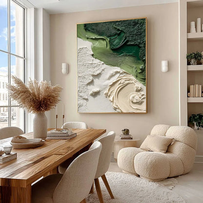 TERRA FIRMA: Heavily Textured Wabi Sabi Abstract Painting in Earth Tones | Abstract mood, soft natural light studio shot