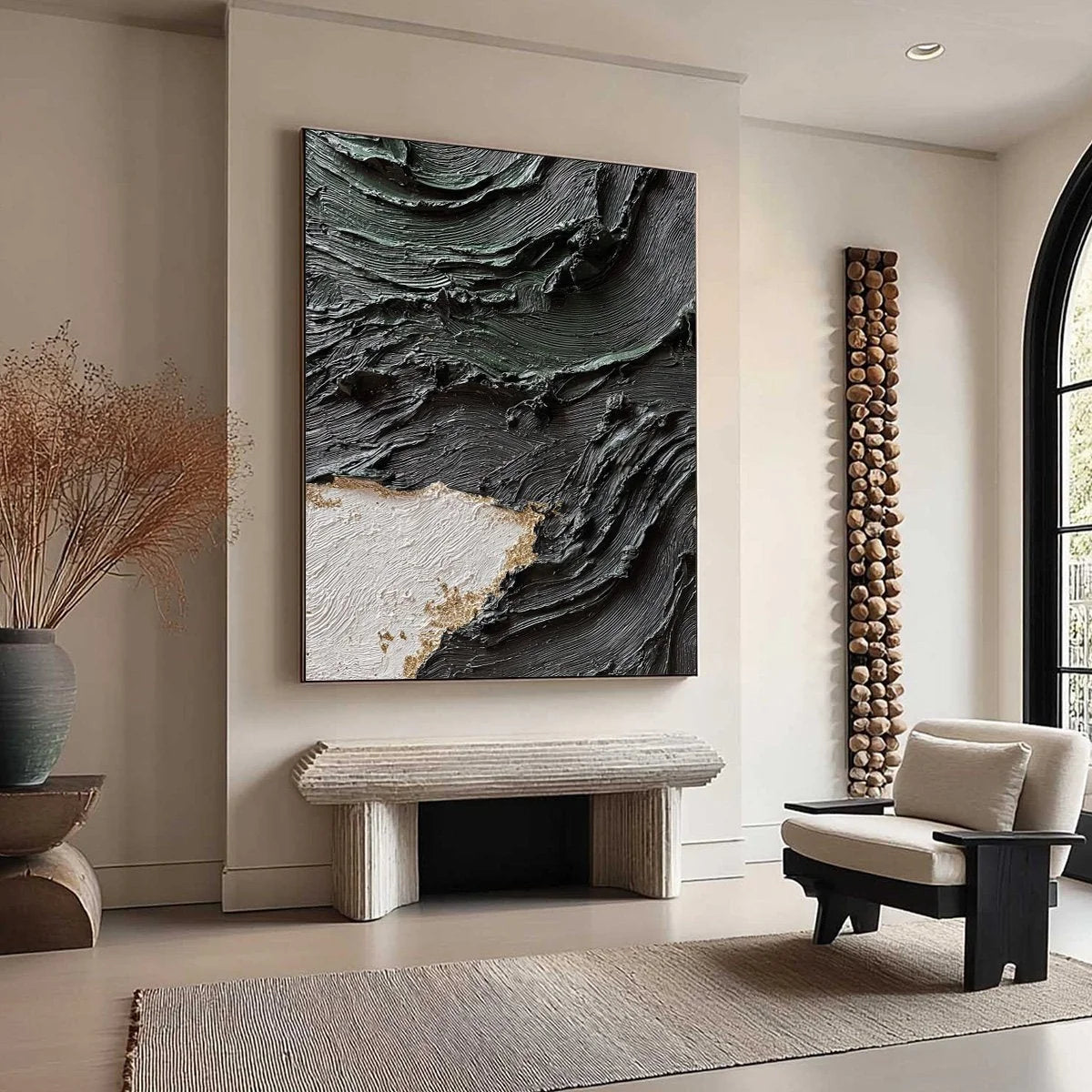 TERRA FIRMA: Heavy Texture Wabi Sabi Abstract Painting with Gold Leaf | yellow palette, original oil on stretched canvas art