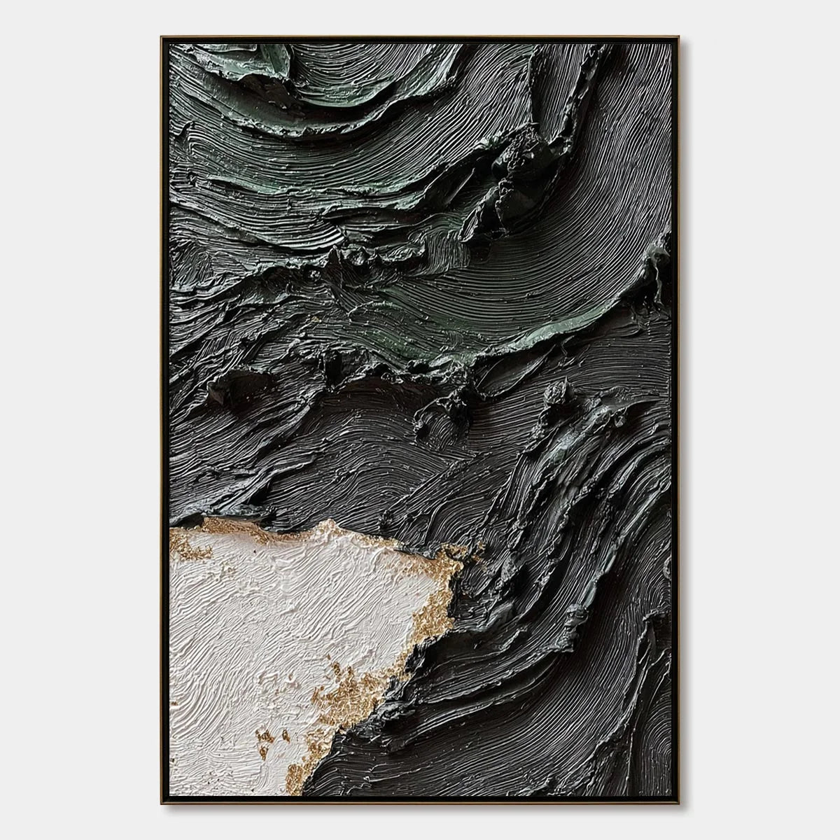 TERRA FIRMA: Heavy Texture Wabi Sabi Abstract Painting with Gold Leaf | hanging in living room, Abstract wall art