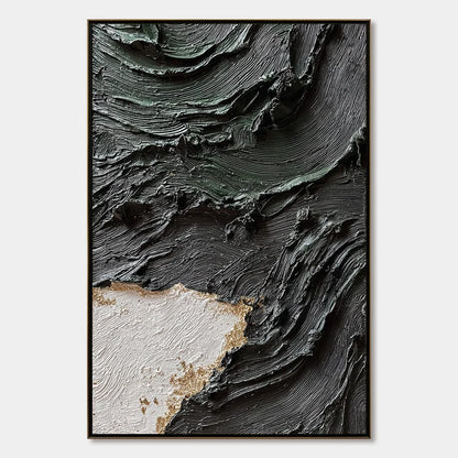 TERRA FIRMA: Heavy Texture Wabi Sabi Abstract Painting with Gold Leaf | hanging in living room, Abstract wall art