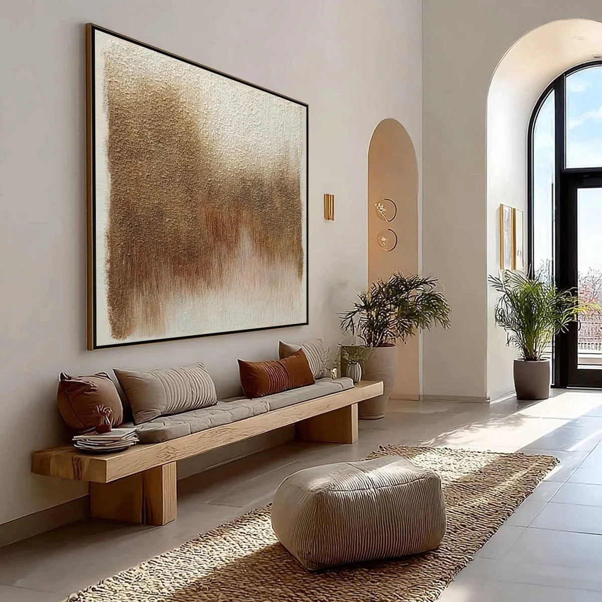 TERRA FIRMA: Heavy Textured Wabi Sabi Abstract Painting | Abstract mood, soft natural light studio shot