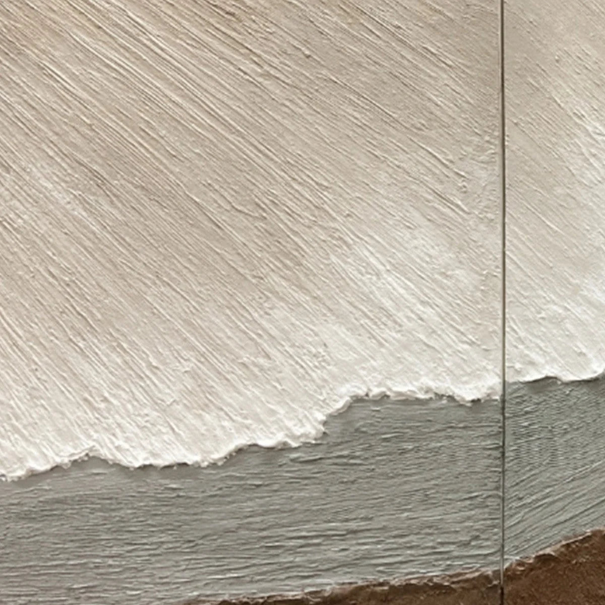 TERRA FIRMA: Textured Abstract Earth Tones Triptych Painting | black frame version on white wall