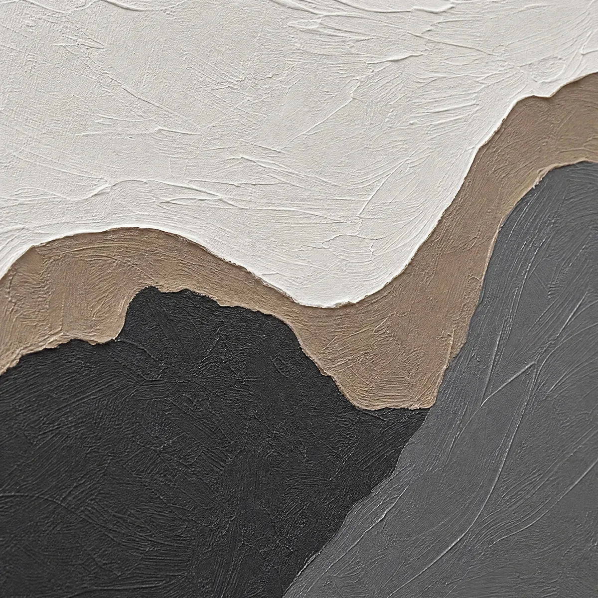 TERRA FIRMA: Textured Minimalist Abstract Earth-Tone Triptych | rectangular format, hand-painted canvas edge