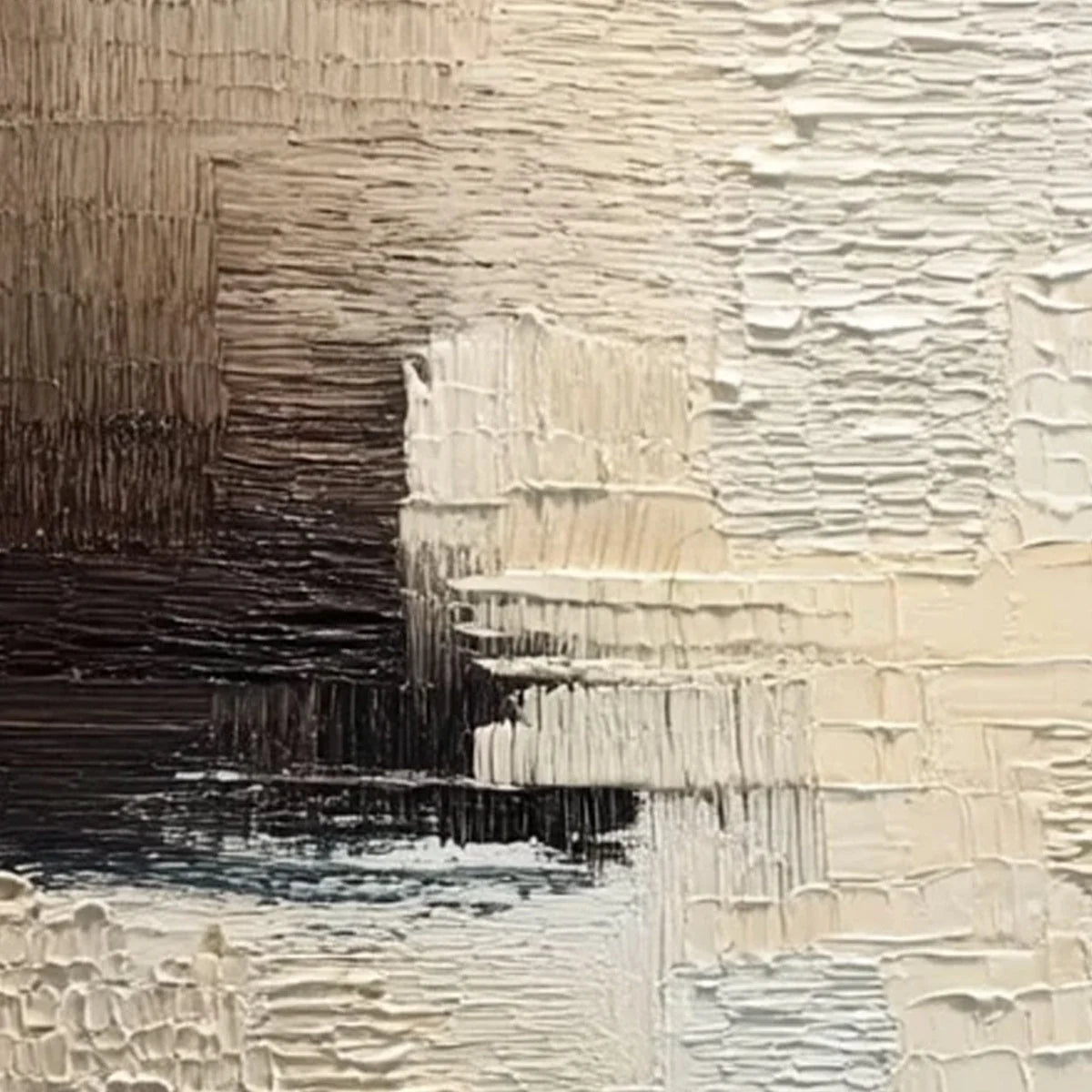 TERRA FIRMA: Textured Neutral Abstract Impasto Painting | rolled canvas, ready for custom framing