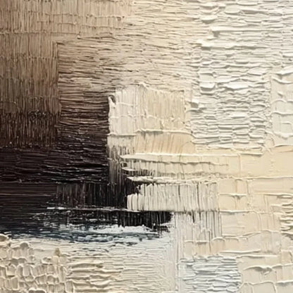 TERRA FIRMA: Textured Neutral Abstract Impasto Painting | rolled canvas, ready for custom framing