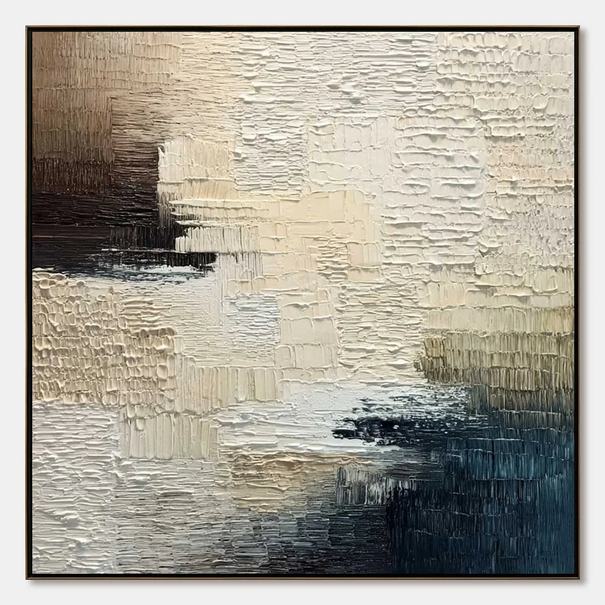 TERRA FIRMA: Textured Neutral Abstract Impasto Painting | hanging in living room, Abstract wall art