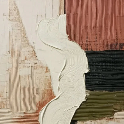TERRA FIRMA: Textured Wabi Sabi Abstract Art in Earth Tones | rectangular format, hand-painted canvas edge