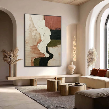 TERRA FIRMA: Textured Wabi Sabi Abstract Art in Earth Tones | Abstract mood, soft natural light studio shot